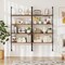 Costway 2 PCS 4-Tier Ladder Shelf Bookshelf Industrial Wall Shelf with Metal Frame Rustic